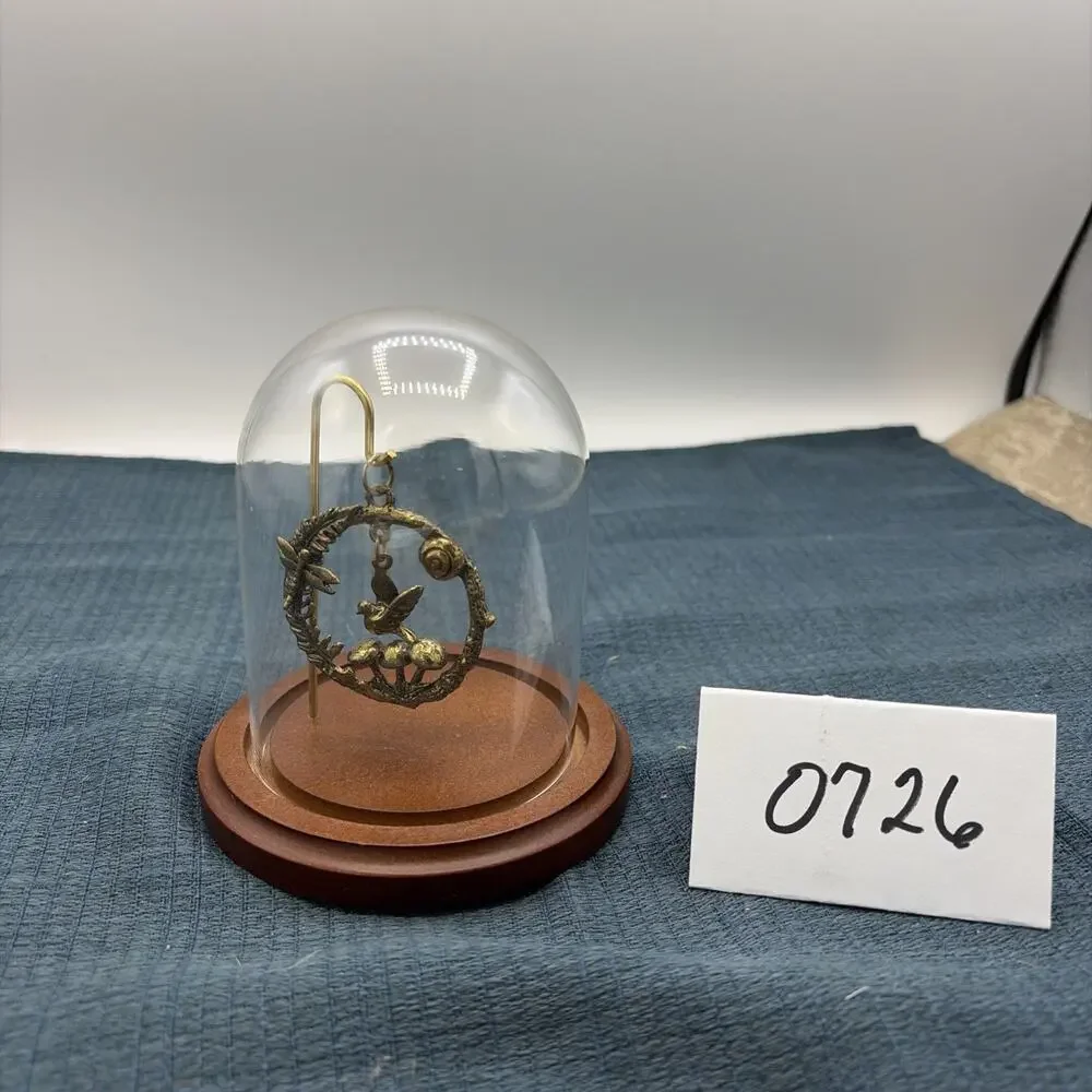 Small Display Case With Hanging Bird/Dragonfly Pendant 4.5”